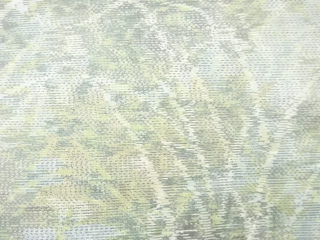 アンティーク　抽象草葉模様織出し本場泥大島紬着物